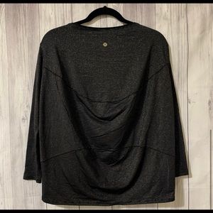 Lululemon Back In Action LS Shine long sleeve striped athletic top.